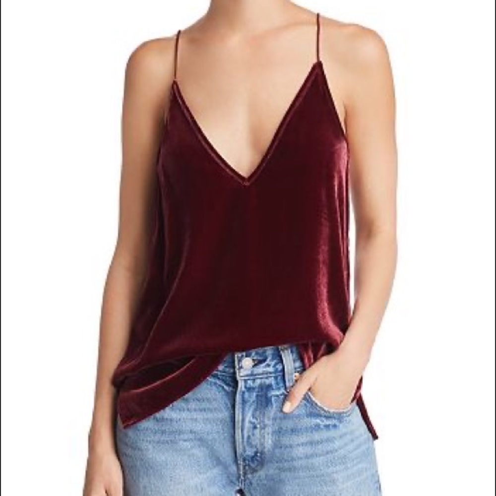 cami nyc velvet burgundy top size medium